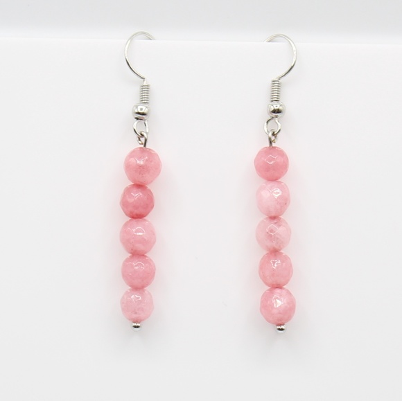 Pretty pink agate earrings - Picture 2 of 4